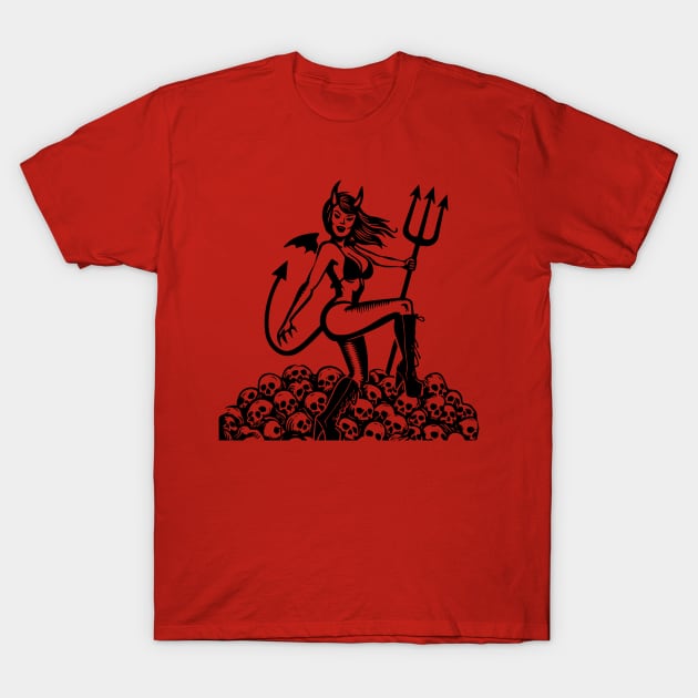 Retro Devil Girl T-Shirt by n23tees